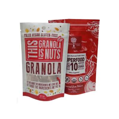 Printed zip lock digital print custom stand up pouch snack food bag