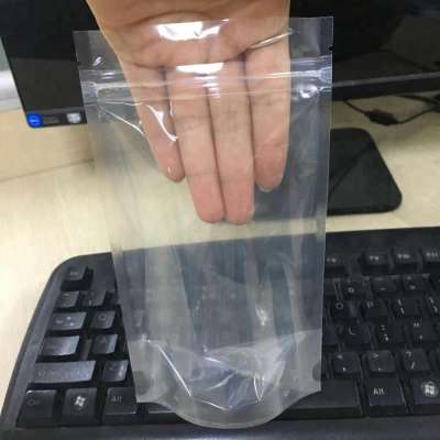 Customized Wholesale Stand Up Clear Poly Packaging Bag For Food Nuts Storage